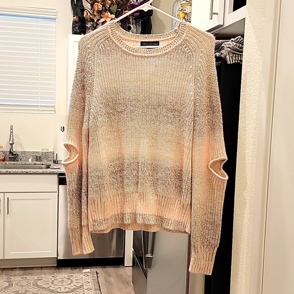 NWT Design 365 Peach Combo Sweater